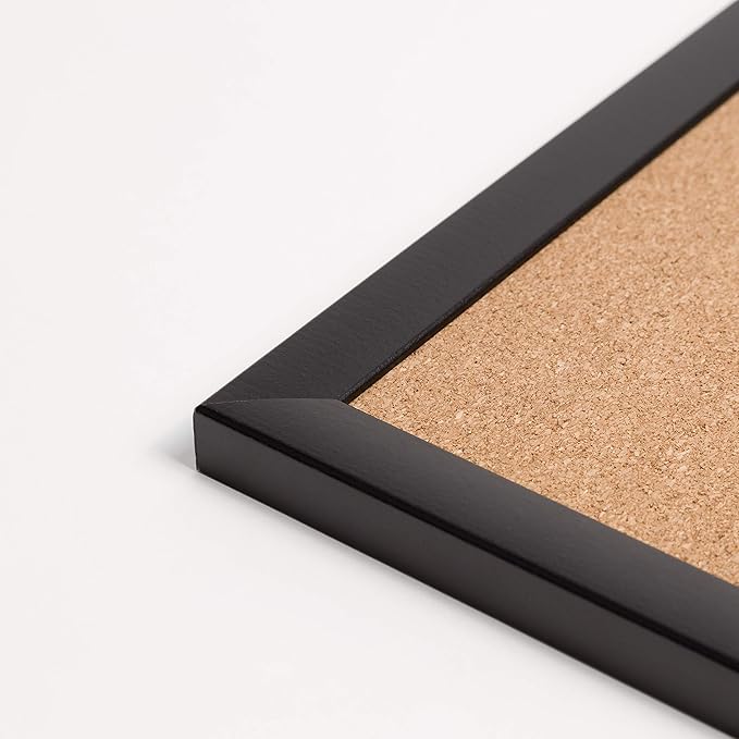 U Brands Cork Bulletin Board, 36" x 48" Inches, Black Wood Frame (2876U00-01)