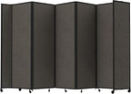 Versare Room Divider 360 Portable Wall Partition | Folding Panels | Large Freestanding Divider | Locking Wheels | Temporary Room Separator | 14' x 7'6'', Mocha