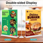 Relx 18 Pack Acrylic Sign Holder 8.5 x 11, Vertical T Shape Plastic Sign Holder with Base, Double-Sided Clear Tabletop Plexiglass Flyer Stands for Restaurant Office Store Home Picture Frame Display