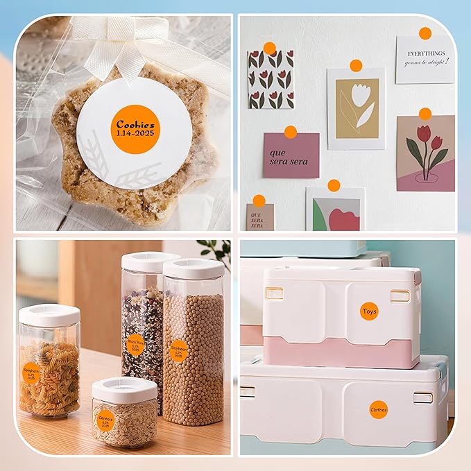 1 Inch Round Color Coding Labels, 1000 Dots Per Roll Orange Color Coded Dot Stickers, Round Color Dot Labels for Organizing, Filing, and Storage