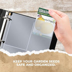 Performore Heavy-Duty Seed Storage Kit for Organizing Seed Packets, with 200 Pockets, 3.5 x 5.25'' Pocket Size, 50 Clear Pages w/ 4 Sleeves per, 2.5" Capacity, Cover is Solid Black Plastic