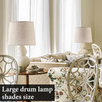Drum Lamp Shades Larges (2 Pack), Modern Farmhouse Lampshades Beige for Floor&Table Lamps Replacement Living Room/Bedroom，14"Top×16"Bottom ×11"High(Spider), Required Assembly，By GO&SO