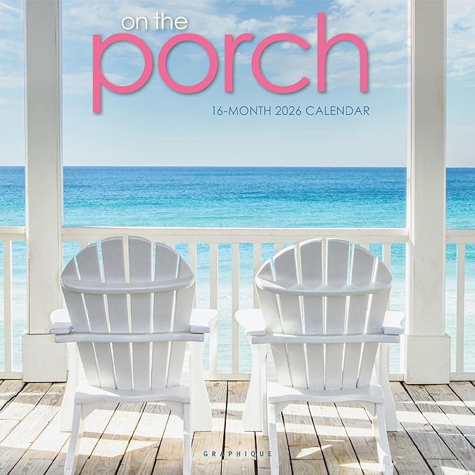 Graphique 2026 On the Porch Wall Calendar | 12” x 12” | Thick Paper | Home & Office Organizer | Large Monthly Grid | 3 Languages & Marked Holidays | 4 Month Preview Page for 2027