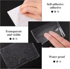 36 Pack 2" x 3" Index Card Holder Adhesive Plastic Label Holders Clear Tote Bag Labels Stickers for Organizing Storage Bins Library Card Shelves