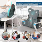 Ailuteie Lumbar Support Pillow(Pat. Pend) for Lower Back Pain Relief – Multi-Functional Ergonomic Lumbar Cushion, Reading Pillow for Office Chair, Car Seat & Sofa,Charcoal Gray