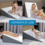 Kolbs Extra Wide Bed Wedge Pillow for Sleep Apnea, Acid Reflux, and Back Pain Relief, with Chic Jacquard Cover - Headboard GERD Pillow Wedges for Sleeping (Extra Wide 12" Height)