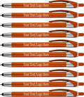 Personalized With your Custom Logo or Text Pens-Pack of 300- for Marketing, Parties, and Events, 2 in 1 Capacitive Stylus & Ballpoint Pen Compatible With Touchscreen Devices, Blue Ink, Orange Pens