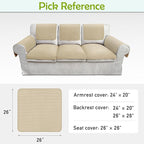 Couch Arm Covers, Waterproof Armrest Cover for Sofa, Armchair, Loveseat, Non-Slip Recliner Arm Covers, Sofa Headrest Covers, Arm Chair Covers Set of 2 (Sand, 26"×26")