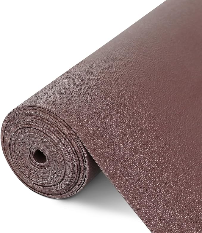 WochiTV Shelf Liner for Cabinets, Drawer 11.8 x 354 inches, Non Adhesive Non Slip Foam Mat for Kitchen, Pantry, Bathroom, Cupboard, Garage, Closet, Shelves, Drawer, Tool Box, Brown