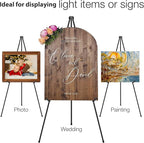 VAIIGO 63" Display Easel Stand - 3Packs Art Easels for Wedding Sign Poster Stand Folding Floor Adjustable Metal Black Easel Instant Tripod Easel for Painting Wedding Welcome Sign Stand
