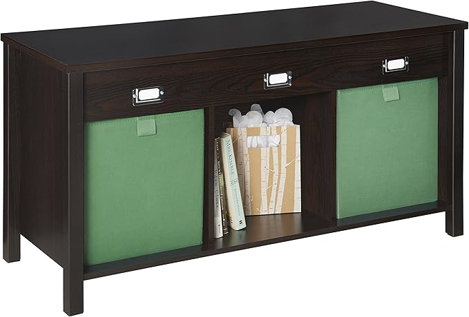 ClosetMaid 16052 Premium 3-Cube Bench, Black Walnut
