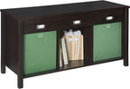ClosetMaid 16052 Premium 3-Cube Bench, Black Walnut