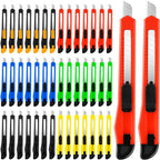 TIFICAL 42 Pack Box Cutter Retractable, 9MM Snap-Off Blade Utility Knife With Self-Lock Design for Cutting Boxes, Carton, Cardboard, Paper