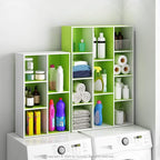 Furinno LUDER Book Shelf, 5-Cube Bookshelf, Reversible Bookcase, 9.4 x 19.5 x 31.5, for Living Room, Bedroom, Home Office, White/Green