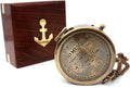 US HANDICRAFTS Brass Compass with Wooden Case | Engraved Compass from Mom to Son | Graduation Gift, Birthday, Inspirational Travel Keepsake
