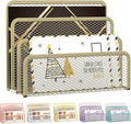 SUPEASY Mail Organizer for Desk, Mesh Metal Mail Holder Countertop with 3-Slot, Letter Sorter File Holder, Office Envelope Organizer for Mails (Yellow)