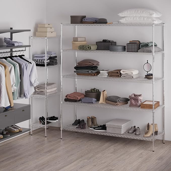 Regal Altair 24" Deep x 72" Wide x 86" Height Wire Shelving Kit | 5-Tier | NSF Commercial Storage Rack Unit