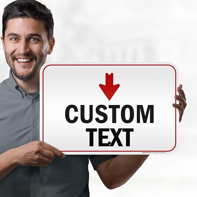 Custom Arrow,Custom Directional Sign, Down Arrow,12x18 Inches, 3M EGP Reflective, Rust Free .063 Aluminum, Fade Resistant, Made in USA by My Sign Center