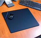 Dacasso 17" x 14" Navy Blue Leatherette Luxury Conference Table Pad - Desk Blotter for Writing - Boardroom Organization & Executive Desk Decor
