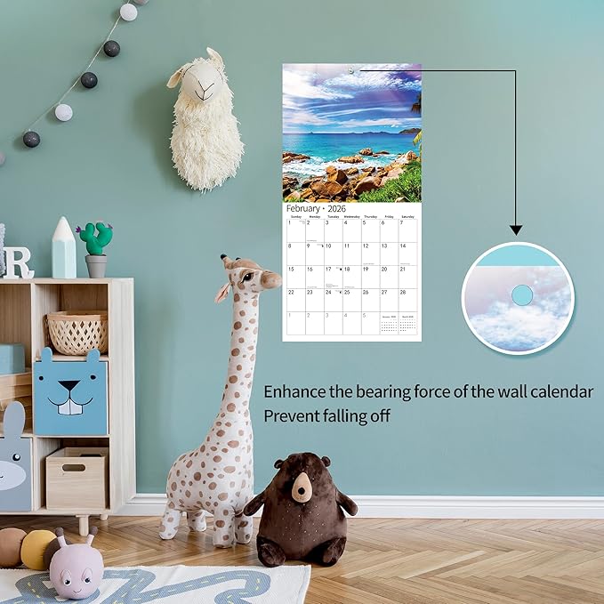 2026 Wall Calendar,Calendar 2026, November 2025 - December 2026, Wall Calendar Tropical Islands, 12" x 24" Opened,Full Page Months Thick & Sturdy Paper for Gift Perfect Calendar Organizing & Planning