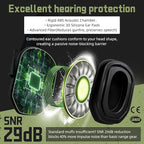 PROHEAR 022 Upgraded Electronic Shooting Earmuffs with Gel Cooling Ear Cushions - 29dB SNR Noise Reduction for Hunting & Gun Range, 5X Sound Amplification, 4 Omnidirectional Mics, HD Speakers,Green