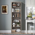 BORNOON 75" Tall Bookshelf, 6-Tier Floor Standing Bookcase with Adjustable Shelves, 24" Wide Open Storage Shelf, Modern Display Organizer for Home Office, Living Room, Bedroom, Study