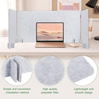 Desk Privacy Panel 2PCS 23.6" x 23.6" and 1PCS 47.2" x 23.6" Acoustic Panel Portable Desk Partition Desk Divider Noise Visual Isolate Table Divider for Student Study Reception Area Office Library