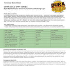 Dura-Gold Green Automotive Masking Tape 1 Inch (24mm x 55 Yards), Case of 36 Rolls - Premium High-Performance, Heat Resistant - Auto Refinish Painting, Car Detailing, Autobody, Painters Tape
