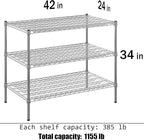 Regal Altair 24" Deep x 42" Wide x 34" Height Wire Shelving Kit | 3-Tier | NSF Commercial Storage Rack Unit