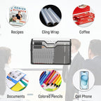 Docnest 2 Tier 3 Pack Magnetic Wall Mounted File Holders,Mesh Letter Organizer, Magnetic Hanging Mail Paper Document Organizer for Office, Home, School, Black