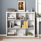 BORNOON Book Shelf with 10-Cube, 43” Wide Bookshelf with Anti-Tip Device, 38” Tall Open Bookcase, Modern Display Organizer Book Case for Home Office, Entryway, Living Room, Bedroom, Study Room