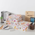 Soul & Lane Floral Collage Decorative Cardboard Boxes with Lids, Set of 3 Memory Boxes for Keepsakes and Photos, Letter Storage for Documents, Scrapbooks, Organizing