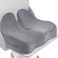 CushZone Seat Cushion, Memory Foam Office Chair Seat Cushion for Office Chairs/Car/Long Trip/Desk Chair/Gaming, Large Size for Sciatica & Hip & Tailbone Pain Relief, Sciatica Support (Light Gray)