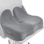CushZone Seat Cushion, Memory Foam Office Chair Seat Cushion for Office Chairs/Car/Long Trip/Desk Chair/Gaming, Large Size for Sciatica & Hip & Tailbone Pain Relief, Sciatica Support (Light Gray)