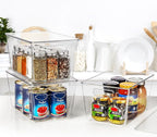 Vtopmart 8 Pack Clear Stackable Storage Bins with Lids, Large Plastic Containers with Handle for Pantry Organization and Storage,Perfect for Kitchen, Fridge, Cabinet, Bathroom Organizer