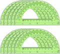 Hoiny 10 Pack Clear Protractor, 6 Inch Plastic Protractors, 180 Degrees Accurate Math Geometry Tools for School, Office, Classroom (Green)
