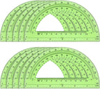 Hoiny 10 Pack Clear Protractor, 6 Inch Plastic Protractors, 180 Degrees Accurate Math Geometry Tools for School, Office, Classroom (Green)