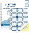 1 Pack of Visitor Badges Log with Carbon Copy Protecting Privacy Pages Visitor Stickers 8.5x11 Inch Visitor Log Book School Church Business Pass Guest Register Book - 225 Badges 30 Memo Pages (1)