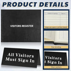 Affrolling 3 Pcs Visitor Log Book Set 120 Pages 8 7/8" x 7" Visitor Register Book Must Sign in Black Pens for Office Visiting Desk Wedding Reception and Events Reception Supplies