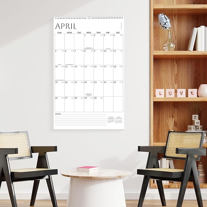 SUNEE Wall Calendar 2026 Extra Large 17"x27", 21 Month from October 2025 to June 2027, Vertical Large Monthly Calendar 2026-2027 for Wall, White
