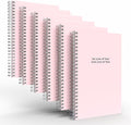 Custom Spiral Notebook Journals with a Pastel Pink Colored Cover - 6 Pack of 5" x 8" – College Ruled, Hard Cover, 50 Sheets Per Book – For Journaling, Office, School Supplies, etc.