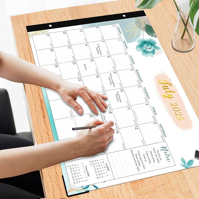 Desk Calendar 2025-2026 - 18 Months Desktop Calendar From July 2025 to December 2026, 22" X 17" Large Desk Calendar 2025-2026 Perfect for Planning and Organizing In Your Home, School or Office