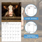 2026 Wall Calendar,Funny Calendar 2026, November 2025 - December 2026, Wall Calendar Funny Animal Memes, 12" x 24" Opened, Full Page 12 Months Thick Paper for Gift Calendar Organizing Planning