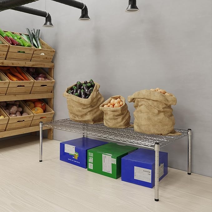 Regal Altair 24''W x 48''L x 14''H Chrome Plated Wire Dunnage Rack | Off The Floor Storage