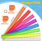 32 Pack Clear Plastic Ruler 12 Inch, Rulers Bulk for Classroom, Transparent Assorted Color Ruler with Centimeters and Inches, Metric Rulers for Kids, Ideal Back to School Office Home Supplies