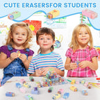 LiYiQ 100 Pcs Cute Eraser for Kids Bulk Kawaii Erasers for Classroom Fun Erasers for Back to School Supplies Kid Party Favors Gift