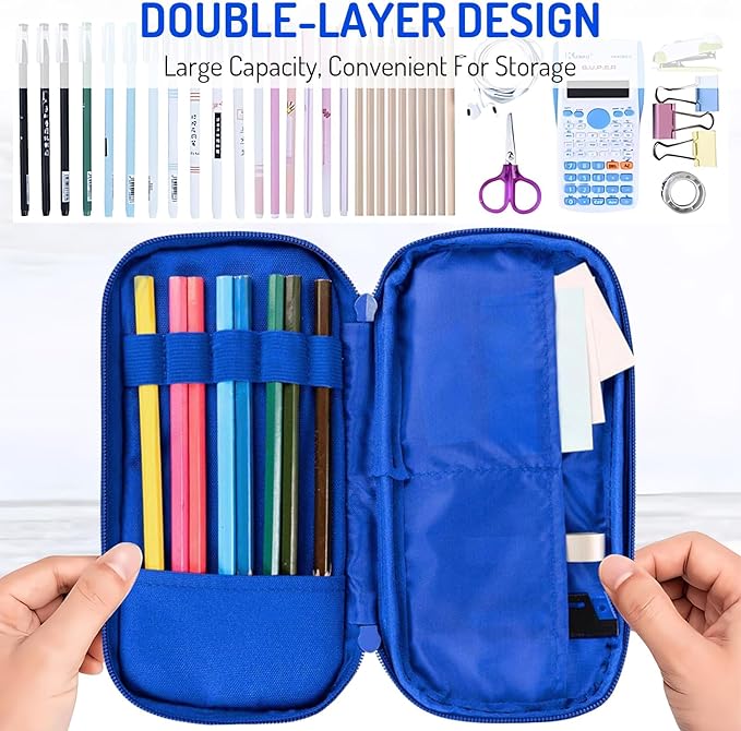 Fitvc Large Pencil Case for Boys,Lightning Boys Pencil Pouch for Kids Teens School,Large Capacity Pen Box Marker Organizer for School