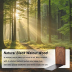 VIVTOB Book Ends, Black Walnut Wooden Bookends for Shelves - Heavy Duty Non-Slip Book Organizers, Upgraded Decorative Bookend Holders for Home, Kitchen, Office, Set of 2, Medium