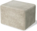 WLIVE Pouf Ottoman Foot Rest, Square Bean Bag Ottoman Coffee Table for Living Room, Beige