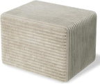 WLIVE Pouf Ottoman Foot Rest, Square Bean Bag Ottoman Coffee Table for Living Room, Beige